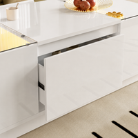 Table basse moderne en verre avec LED et rangements – LED Bluetooth 16 couleurs 6