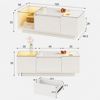 Table basse moderne en verre avec LED et rangements – LED Bluetooth 16 couleurs 7
