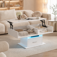 Table basse relevable avec LED et rangement – Plateau relevable & LED Bluetooth 3