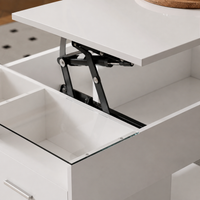 Table basse relevable avec LED et rangement – Plateau relevable & LED Bluetooth 5
