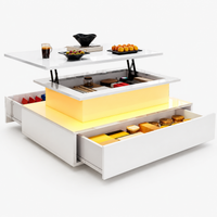 Table basse relevable moderne avec LED et tiroirs – Plateau relevable & LED 16 couleurs 1