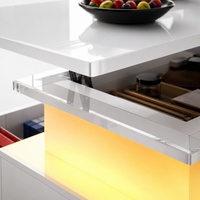Table basse relevable moderne avec LED et tiroirs – Plateau relevable & LED 16 couleurs 4