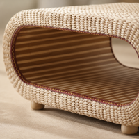 Table basse ovale en rotin naturel pour salon et espace détente – Osier tressé 4
