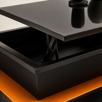 Table basse relevable rectangulaire bois avec éclairage LED – Plateau relevable & LED 6