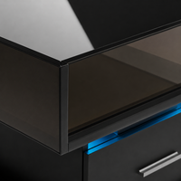 Table basse relevable extensible avec vitrine et LED – Plateau relevable & LED connectée 5