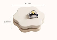 Table Basse NUVOLA™ – Design Fleur Rotatif Blanc Crème 4
