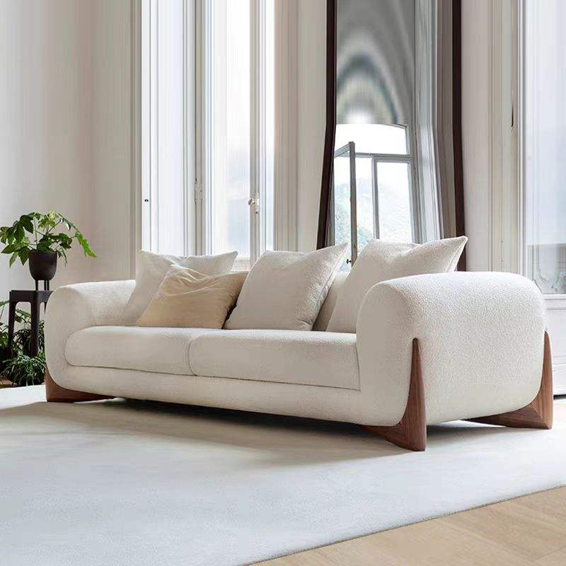 Canapé CRÉMORA™ – Bouclette Écrue & Design Nordique