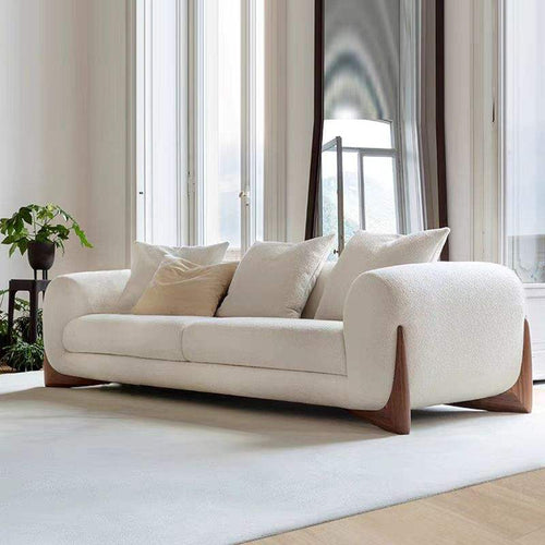 Canapé CRÉMORA™ – Bouclette Écrue & Design Nordique