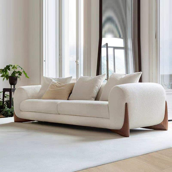 Canapé CRÉMORA™ – Bouclette Écrue & Design Nordique