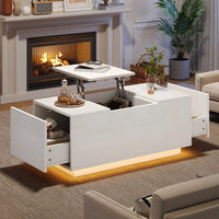 Table basse relevable avec LED et plateau ajustable – Plateau relevable & LED 16 couleurs 4