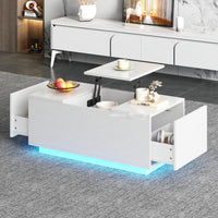 Table basse relevable avec LED et plateau ajustable – Plateau relevable & LED 16 couleurs 3