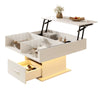Table basse relevable avec LED et rangement – Plateau relevable & LED Bluetooth