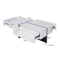 Table basse design noire et blanche avec LED – 3 tiroirs & LED connectée 9