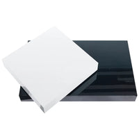 Table basse pivotante moderne à double plateau – Noir & blanc laqué, rangement 2 niveaux 5
