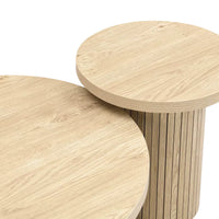 Table basse gigogne en bois design – Rondes en bois naturel, 2 tables 5