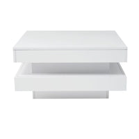 Table basse carrée blanche avec LED et plateau pivotant – Plateau pivotant 360° 4