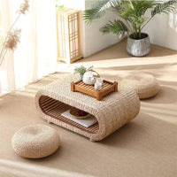 Table basse ovale en rotin naturel pour salon et espace détente – Osier tressé 3