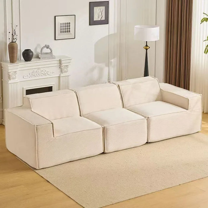 Canapé VELORA™ – Style Vintage Français & Tissu Côtelé
