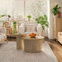 Table basse gigogne en bois design – Rondes en bois naturel, 2 tables 3