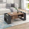 Table basse en bois rectangulaire design avec tiroir et rangements – Rangement intégré