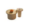 Table basse gigogne en bois design – Rondes en bois naturel, 2 tables