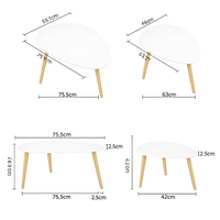 Table basse gigogne ovale blanche et bois scandinave – 2 tables 6