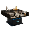 Table basse relevable extensible avec vitrine et LED – Plateau relevable & LED connectée