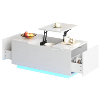 Table basse relevable avec LED et plateau ajustable – Plateau relevable & LED 16 couleurs 5