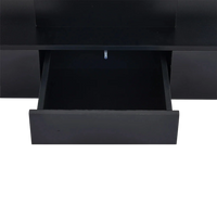 Table basse rectangulaire noire à double plateau avec LED et rangement – LED 16 couleurs 8
