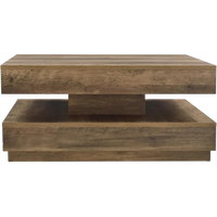 Table basse carrée avec plateau pivotant et plateau inférieur – Rangement modulable 4