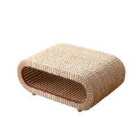 Table basse ovale en rotin naturel pour salon et espace détente – Osier tressé 1