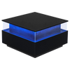 Table basse carrée avec vitrine et LED – Vitrine & LED personnalisable