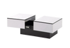 Table basse rectangulaire extensible avec rangements noire et blanche – Plateau extensible