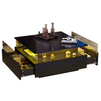 Table basse carrée avec vitrine et LED – Vitrine & LED personnalisable 3