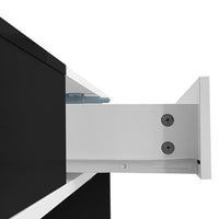Table basse rectangulaire noire et blanche design avec rangements – Tiroir & compartiments 8