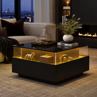 Table basse carrée avec vitrine et LED – Vitrine & LED personnalisable 3
