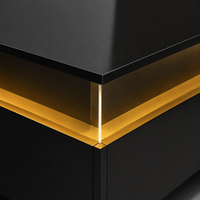 Table basse carrée avec vitrine et LED – Vitrine & LED personnalisable 5