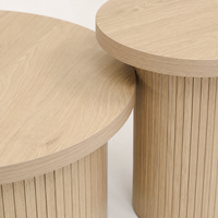 Table basse gigogne en bois design – Rondes en bois naturel, 2 tables 6