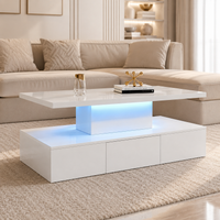 Table basse à double plateau avec LED – Double plateau & LED 16 couleurs 2