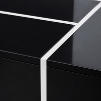 Table basse design noire avec finition blanche avec LED – 3 tiroirs & LED connectée 5