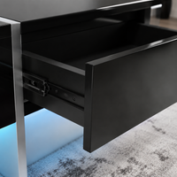 Table basse design noire avec finition blanche avec LED – 3 tiroirs & LED connectée 6