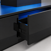 Table basse rectangulaire noire à double plateau avec LED et rangement – LED 16 couleurs 5