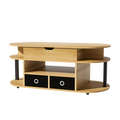 Table basse ovale relevable avec rangements design et bois – Plateau relevable