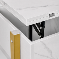 Table basse relevable extensible effet marbre blanche – 4 en 1, relevable & extensible 6