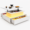 Table basse relevable moderne avec LED et tiroirs – Plateau relevable & LED 16 couleurs